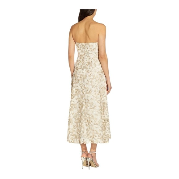ADRIANNA PAPELL Floral Embroidered Strapless Fit & Flare Dress NWT - Picture 6 of 8